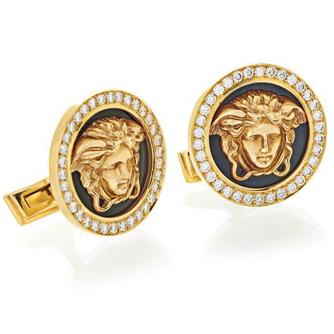 versace black cufflinks|versace jewelry for men.